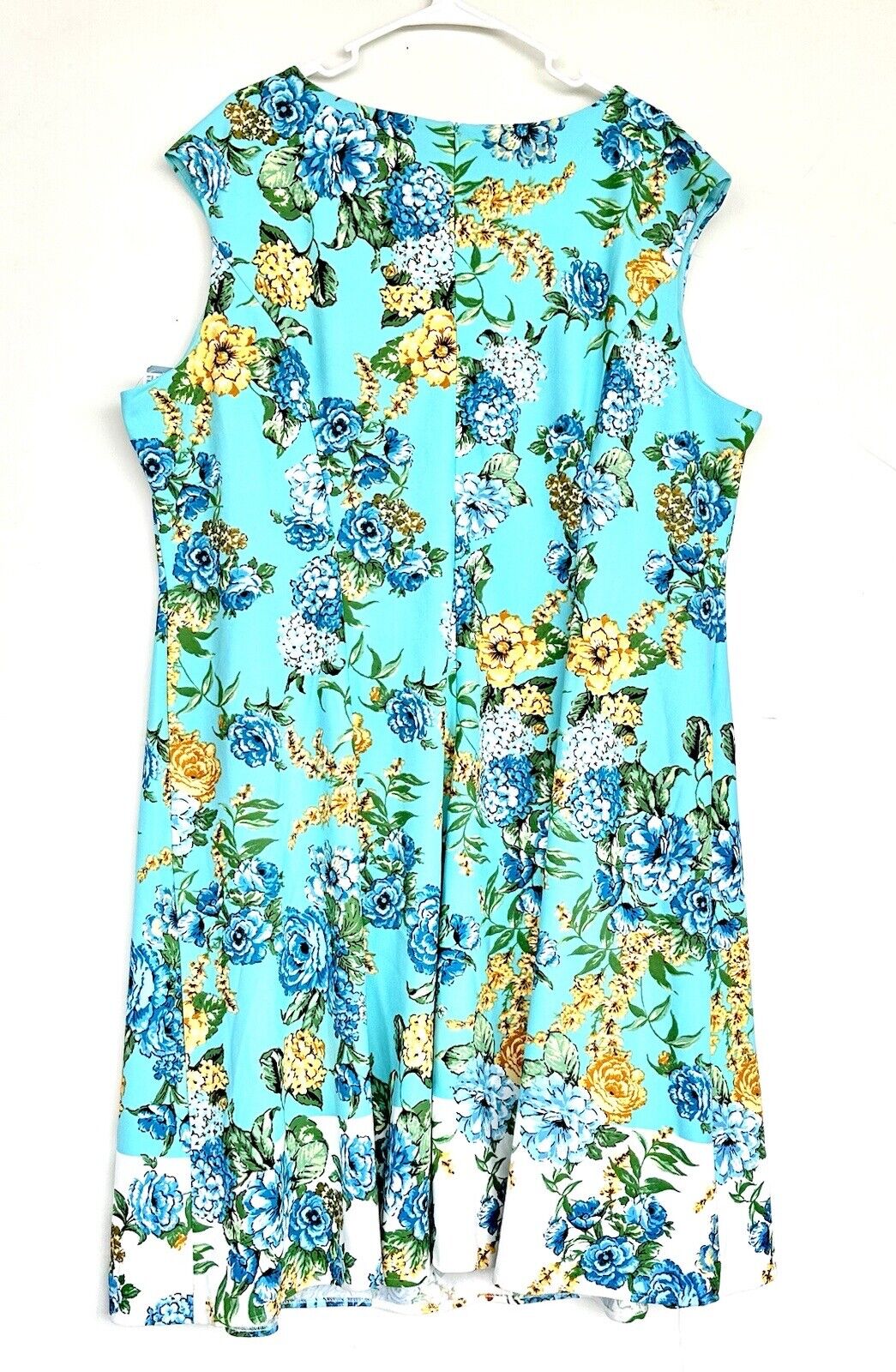 London Times Floral Aqua Shift Dress Sleeveless Retail $99 Size 24W NWT
