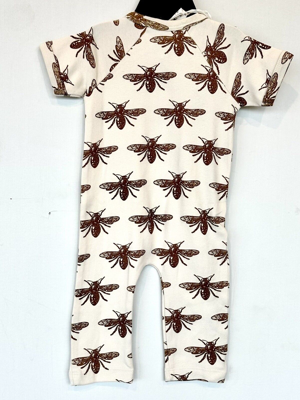 Kate Quinn SS Kimono Style Jumpsuit Organic Cotton Olive Bee 3-6 M Retail $38