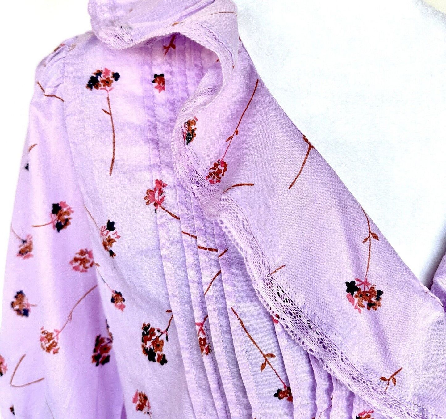 Sundance Beatrice Ruffle Blouse Lavender Retails $108 NWT