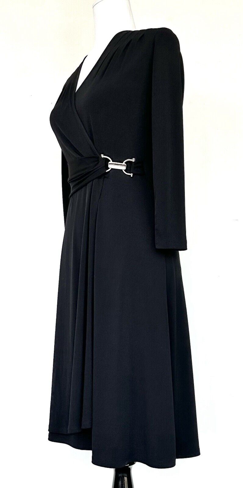 New York & Company Black Dress Metal Clasp Retails $56.95 Stretch XS NWT