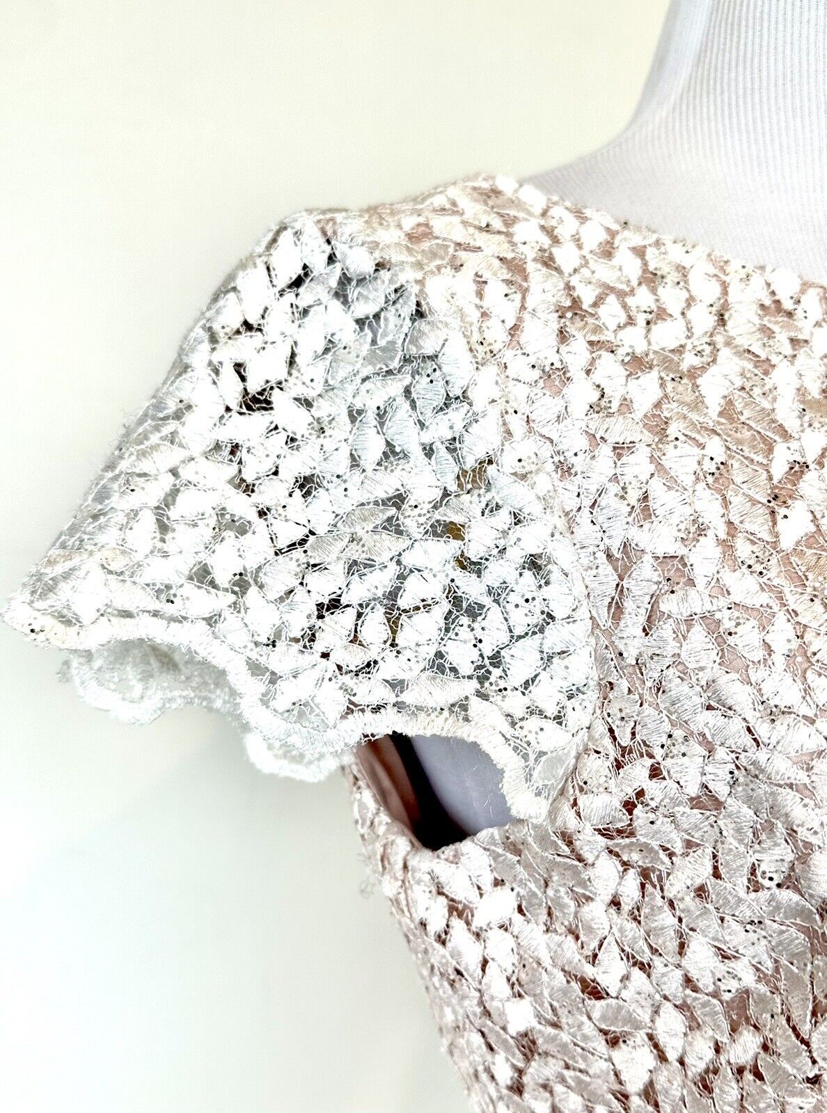 Eliza J Pink Ombre Lace Sparkle Dress Retail $188 Size 2 Blush Pink