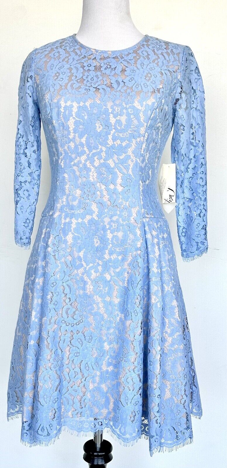 Eliza J Pink Blue Lace Dress NWT Retails $158 Price $79 Size 2P