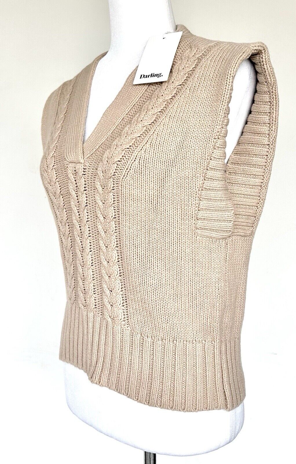 Darling Keen Knitted Best Desert Sand Color XS Cotton Mix Retail $95