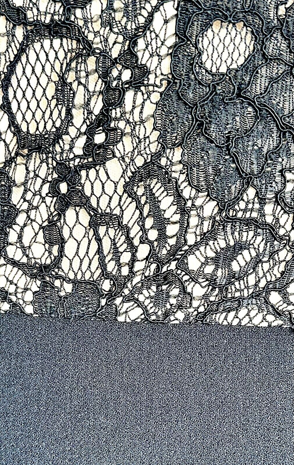 Dress The Population Asymmetrical Neck Lace Top LS Dress Retail $196 Price $96 S