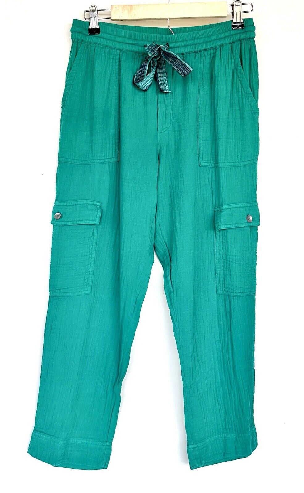 Sundance Inari Pants 100% Indian Cotton Teal Retails $98 Price $58 NWT XSP