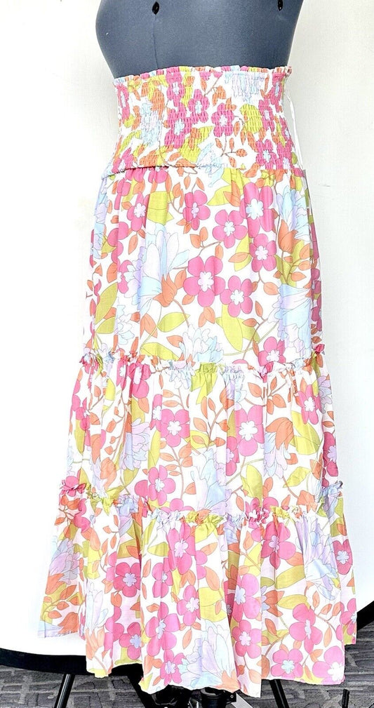 J Marie Ava Mae Tiered Midi Skirt / Dress size XL Retail $158 Price $59 NWT