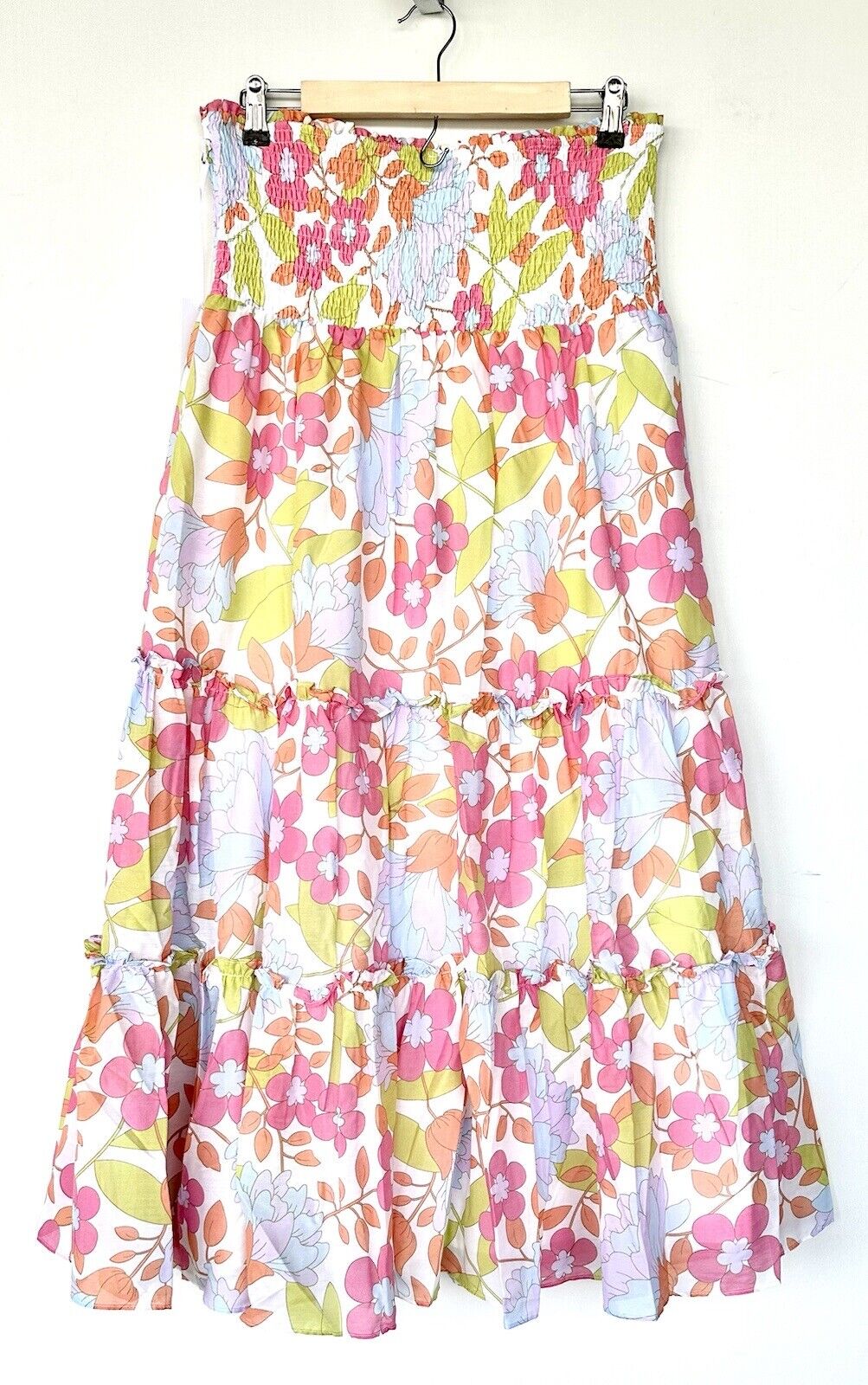 J Marie Ava Mae Tiered Midi Skirt / Dress size XL Retail $158 Price $59 NWT