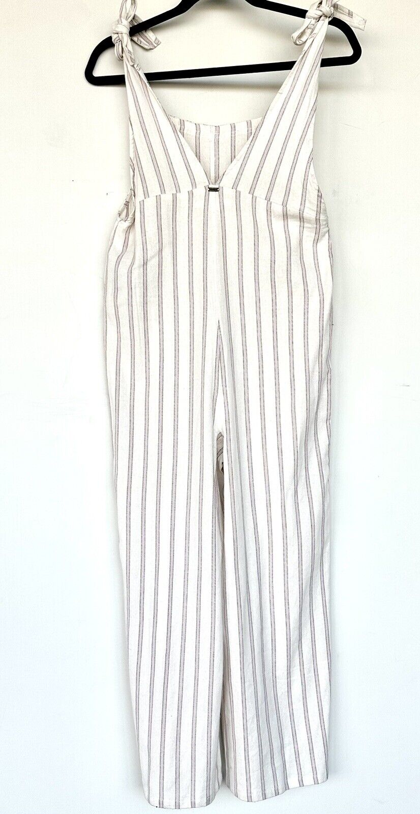 O’Neil Striped Cotton Mix Sleeveless Jumpsuit  Cream Pink Retail $69 Size XS NWT