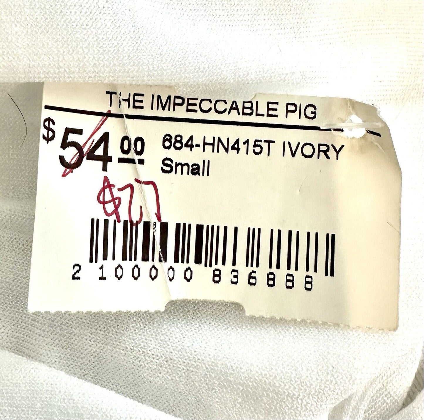 White Stretch Turtleneck Impeccable Pig Size Small Retails $54