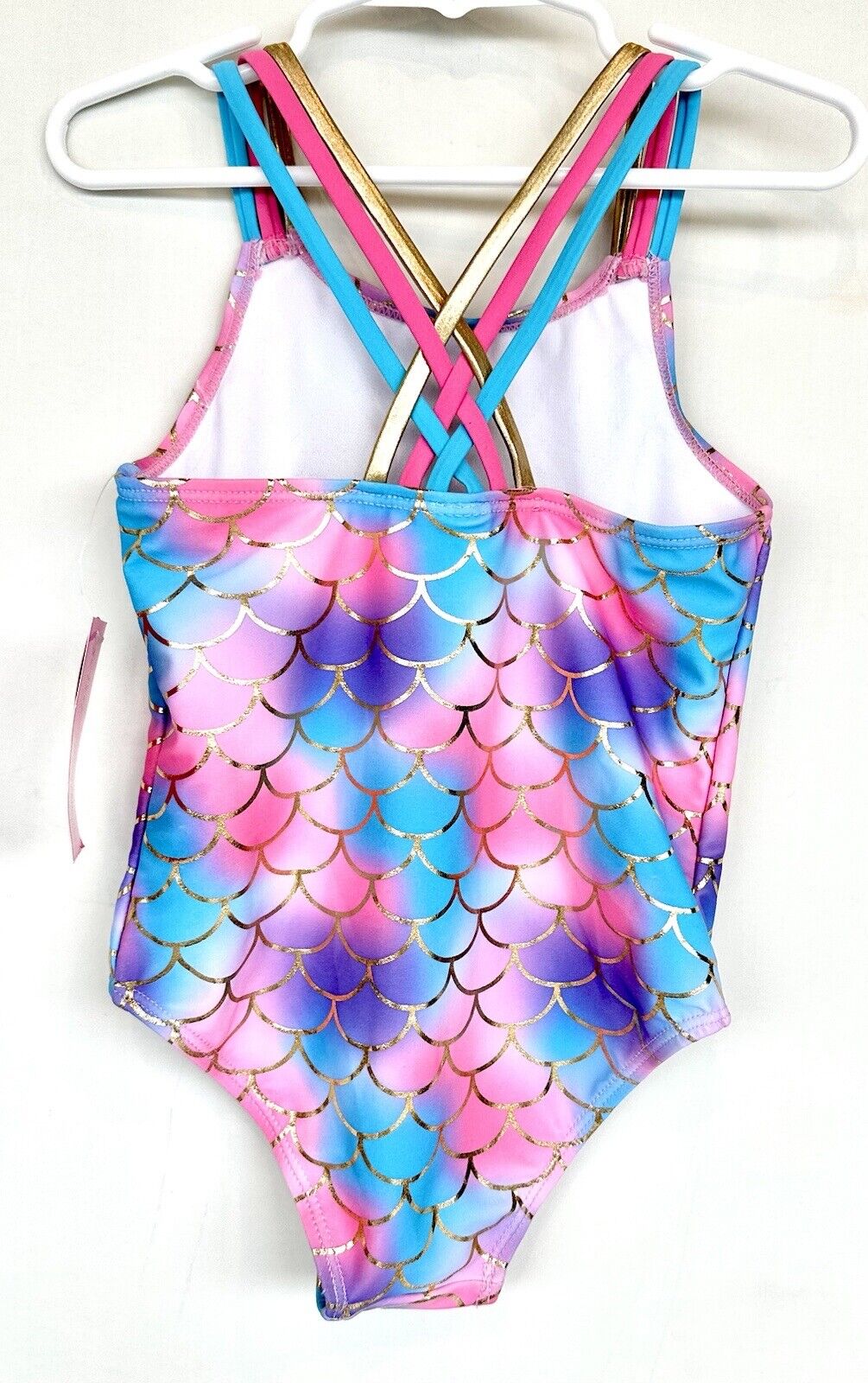 Betsey Johnson Girls Age 5 Sequin Seashell Mermaid One Piece Swimsuit Retail $25