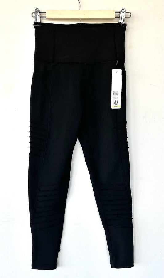 Women’s NICOLE MILLER SPORT Leggings Black Media pocket leggings Retail $68 S