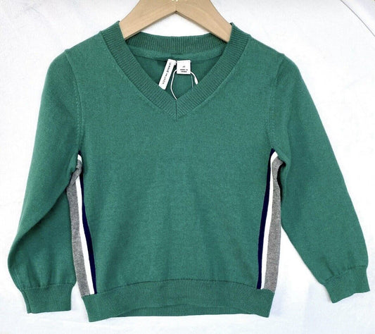 Janie And Jack Green V Neck Sweater Age 2 Retail $49 Price $27.95 NWT Stripe