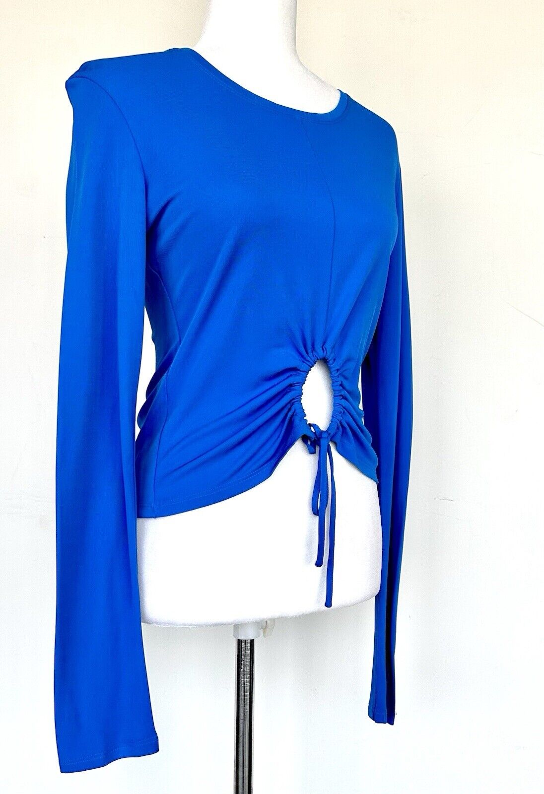 Proenza Schouler White Label  Circle Cutout Top Retail $295 Size M Blue
