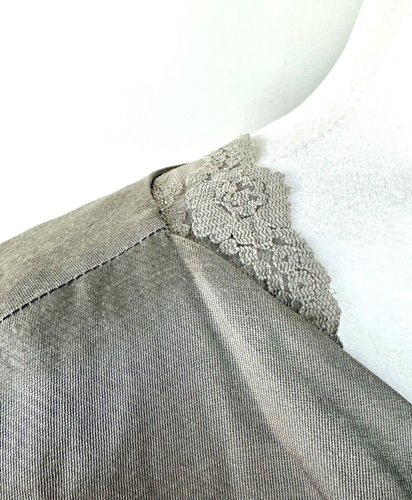 Mad Men Banana Republic Gray Vintage Style Dress 2 Retail $150 Lace Detail NWT