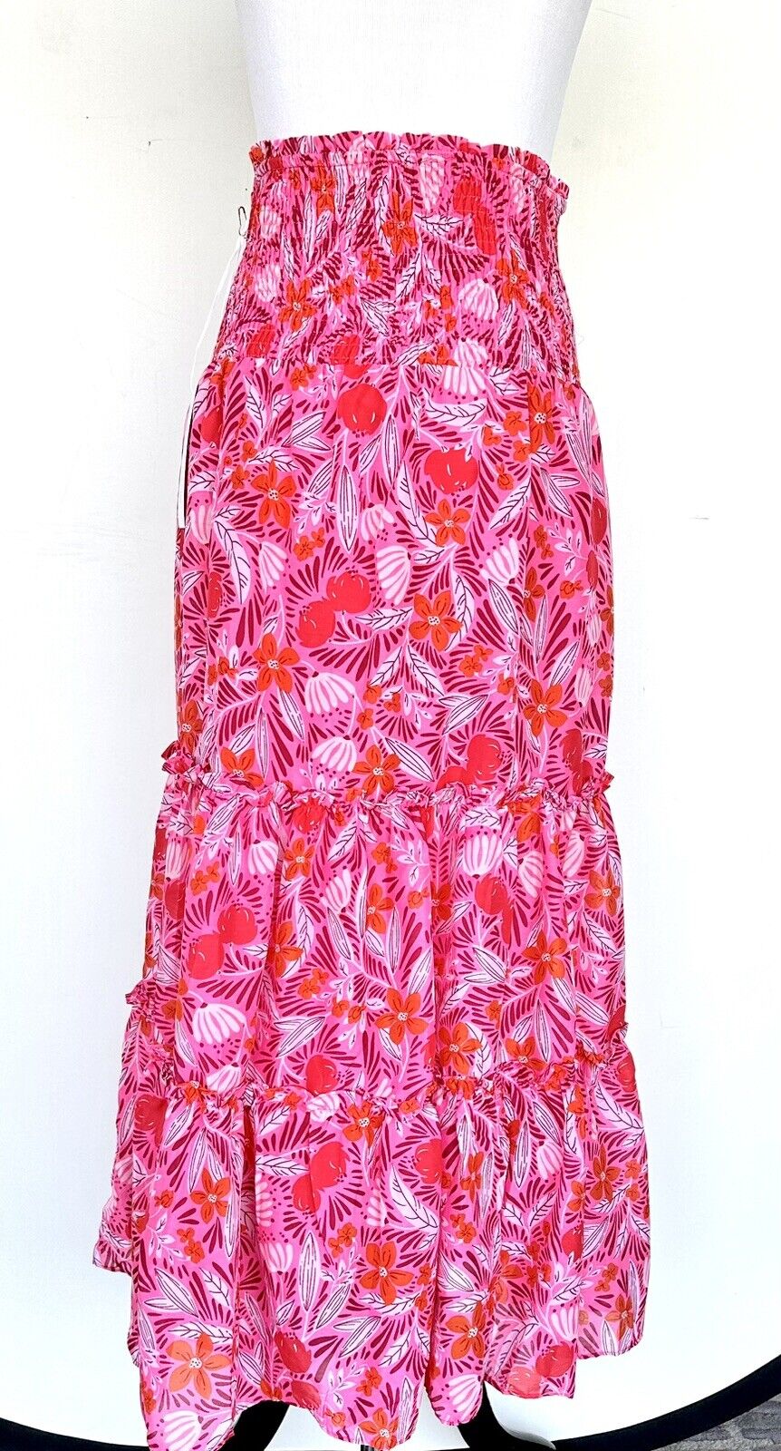 J Marie Dixie Tiered Midi Skirt / Dress size L Retail $158 Price $59 NWT