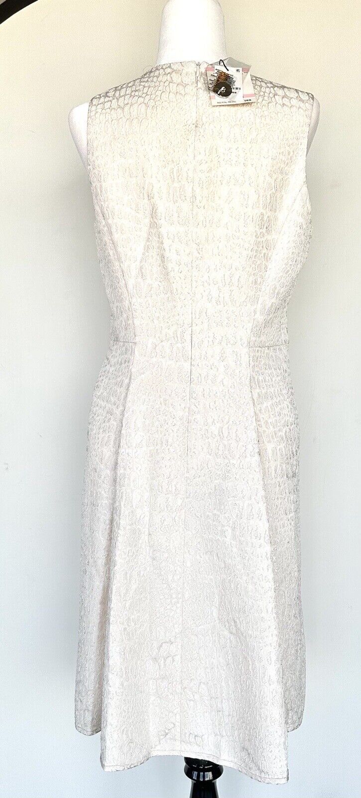 Anne Klein Ivory Raised Print Textured Dress. Size 10 Retails $159 Price $79.50
