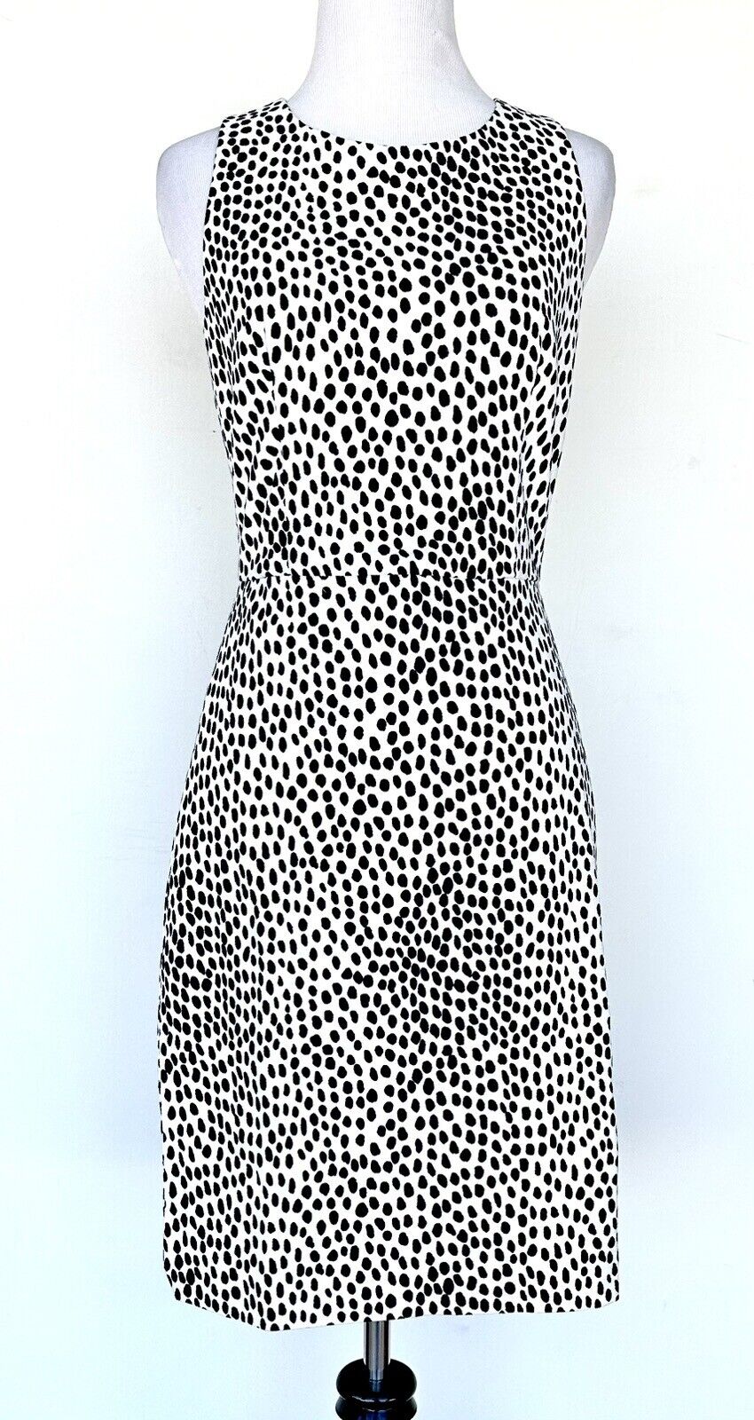 J Crew Textured Weave Ink Ivory Spot Dress Retail $98 Price $69 Size 00