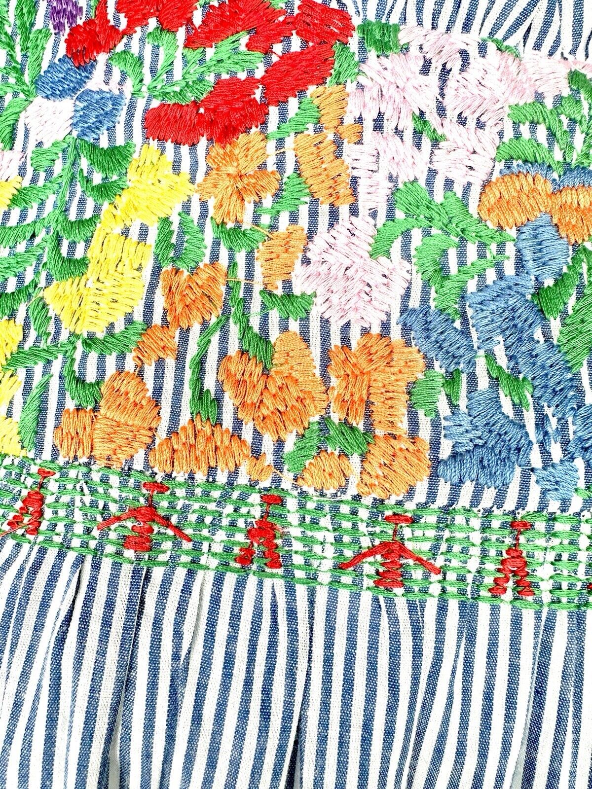 J Marie embroidered Topo MIDI Dress size S Retail $158 Price $88 Stripe