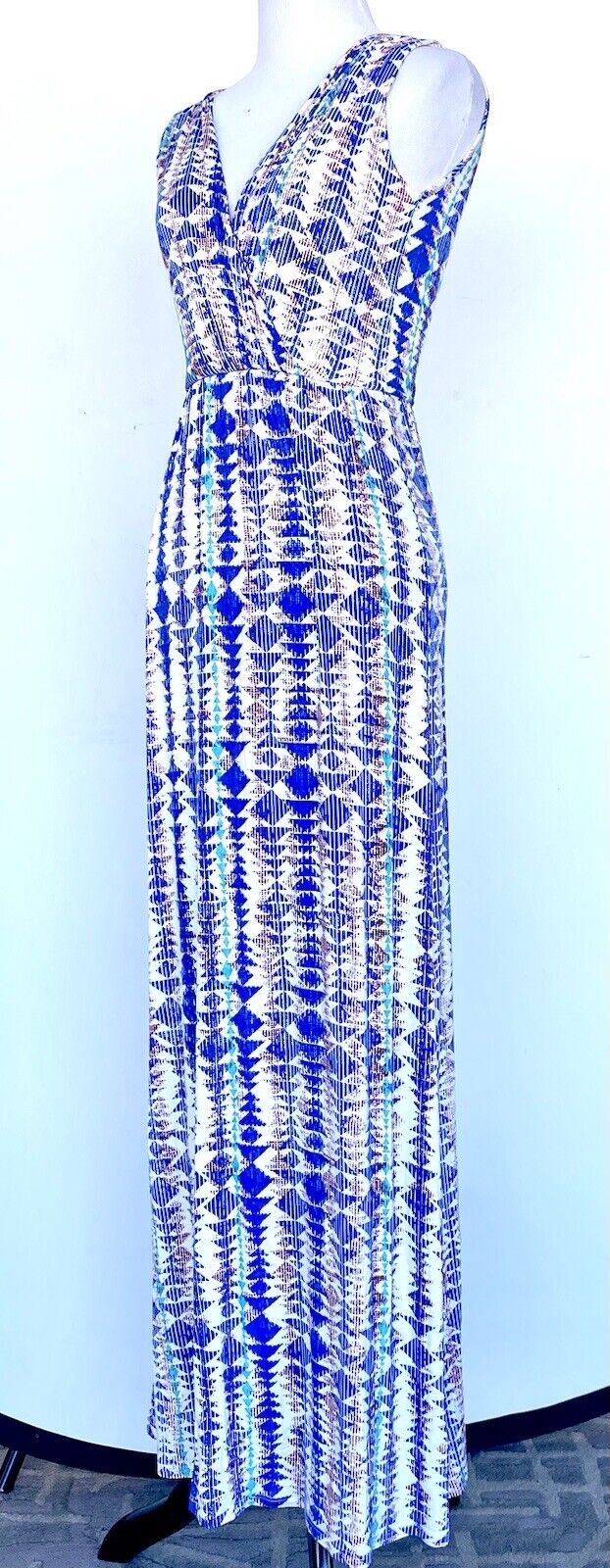 Renee C Boho Print Stretch Maxi Dress XSmall Price $49