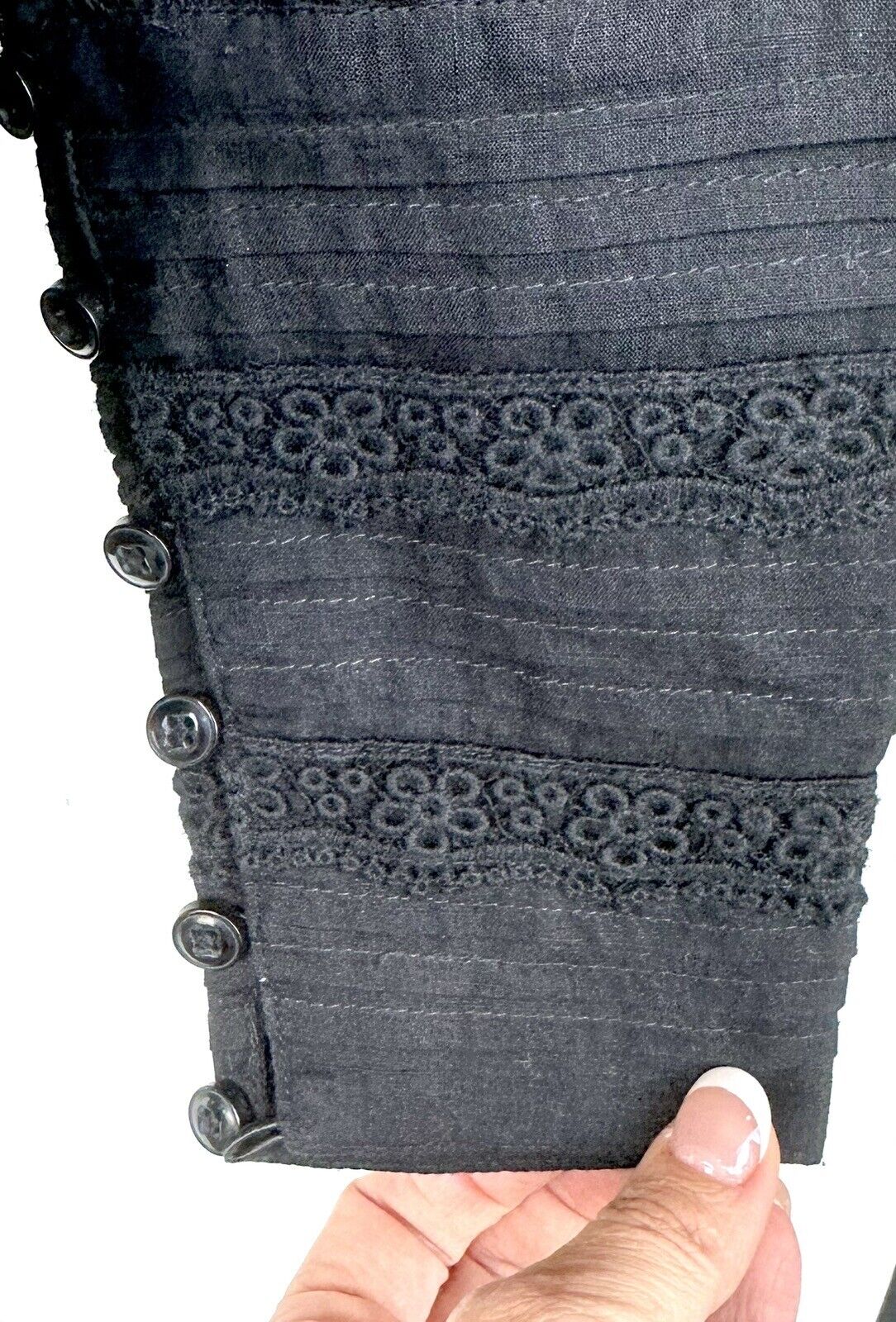 By Timo Black High Neck Margaux Victorian Style Blouse Retails $289 XS