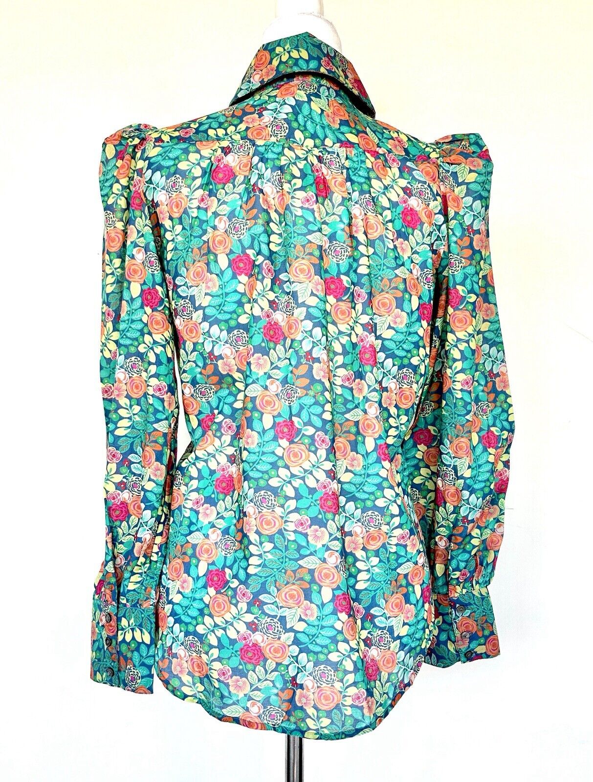 Sundance Rosie Vines Shirt Puff Shoulder Floral Size XS Retail $108 NWT