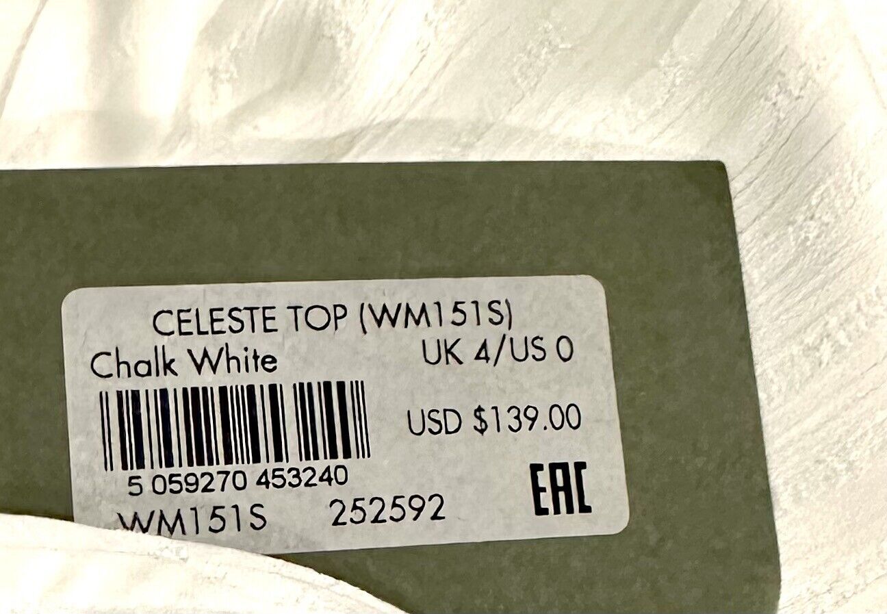 ALLSAINTS Celeste Sleeveless Two Layer Textured Blouse Size 0 Chalk White New