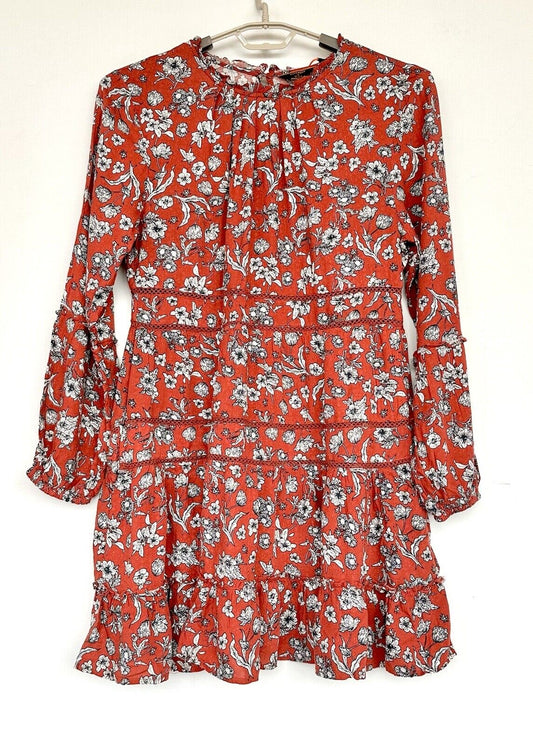 Superdry Richelle Dress LS NWT Ruby Floral Crochet Detail $69.95 US 12