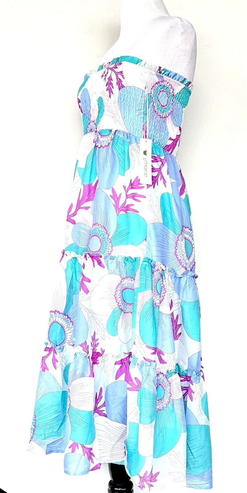 J Marie Mia Rae Tiered Midi Skirt / Dress size M Retail $158 Price $59 NWT