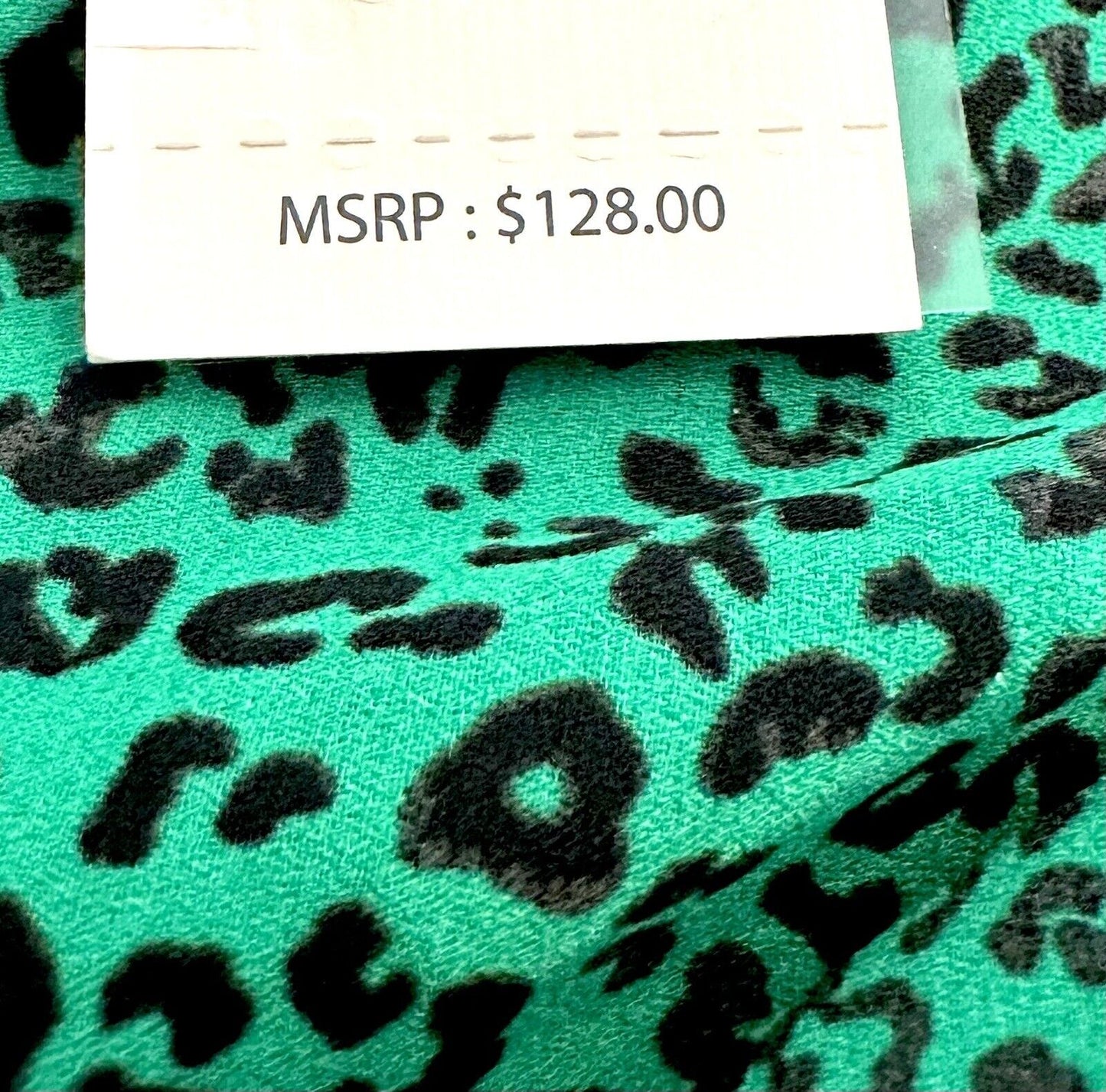 Nanette Lepore Green And Black Animal Print LS Dress Retail $128 10