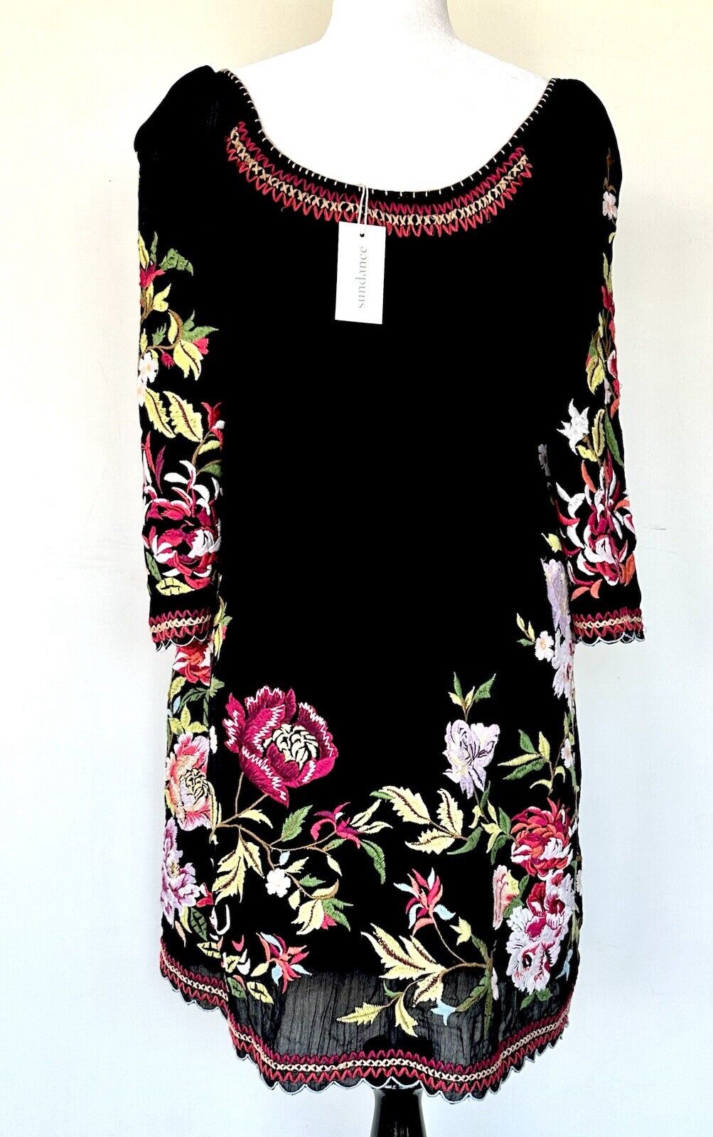 Sundance Embroidered Keiko Blooms Dress Size XS New With Defects Retail $149.98