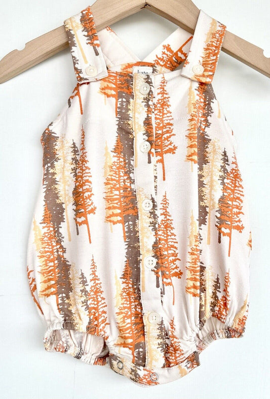 Kate Quinn Country Bubble Romper Sunset Pine NWT 3-6 M Soft Modal Spandex