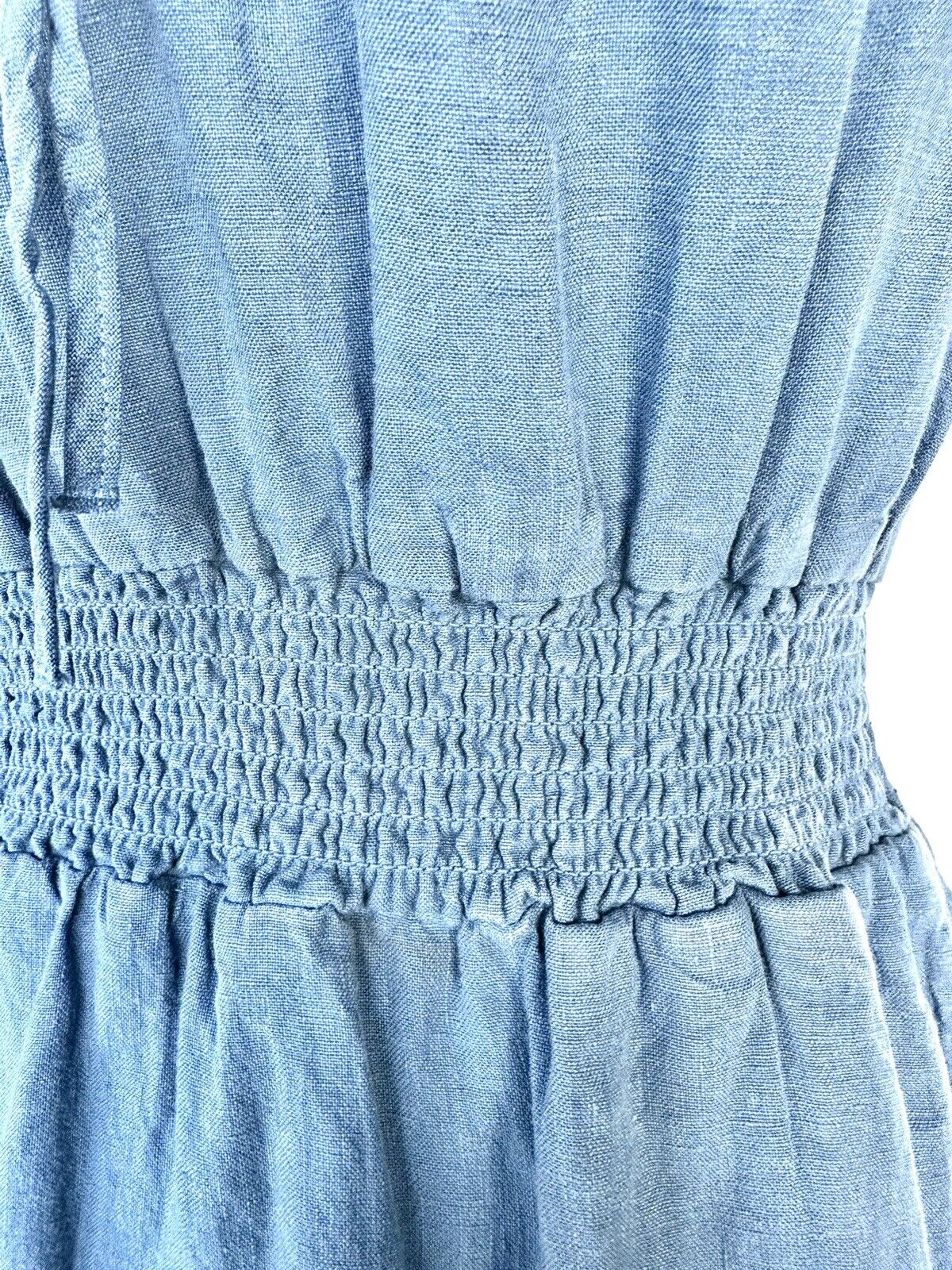 Anthropologie Cloth And Stone Blue Linen Dress Retail $148 Price $65 XS