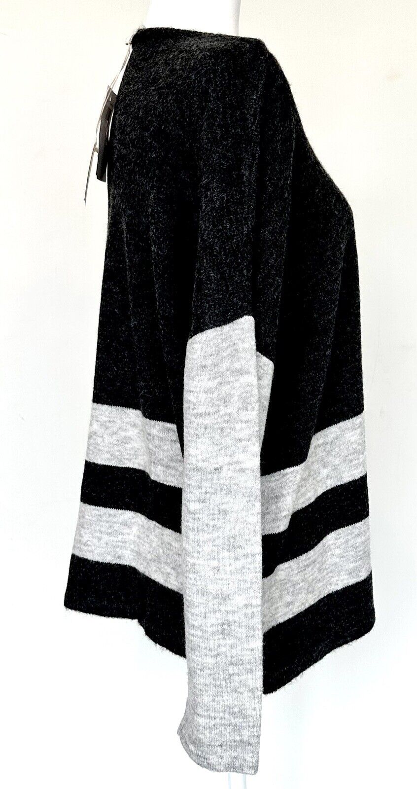 Beach Lunch Lounge Stripe Charcoal Sweater Retails $69 Price $39.95 S NWT
