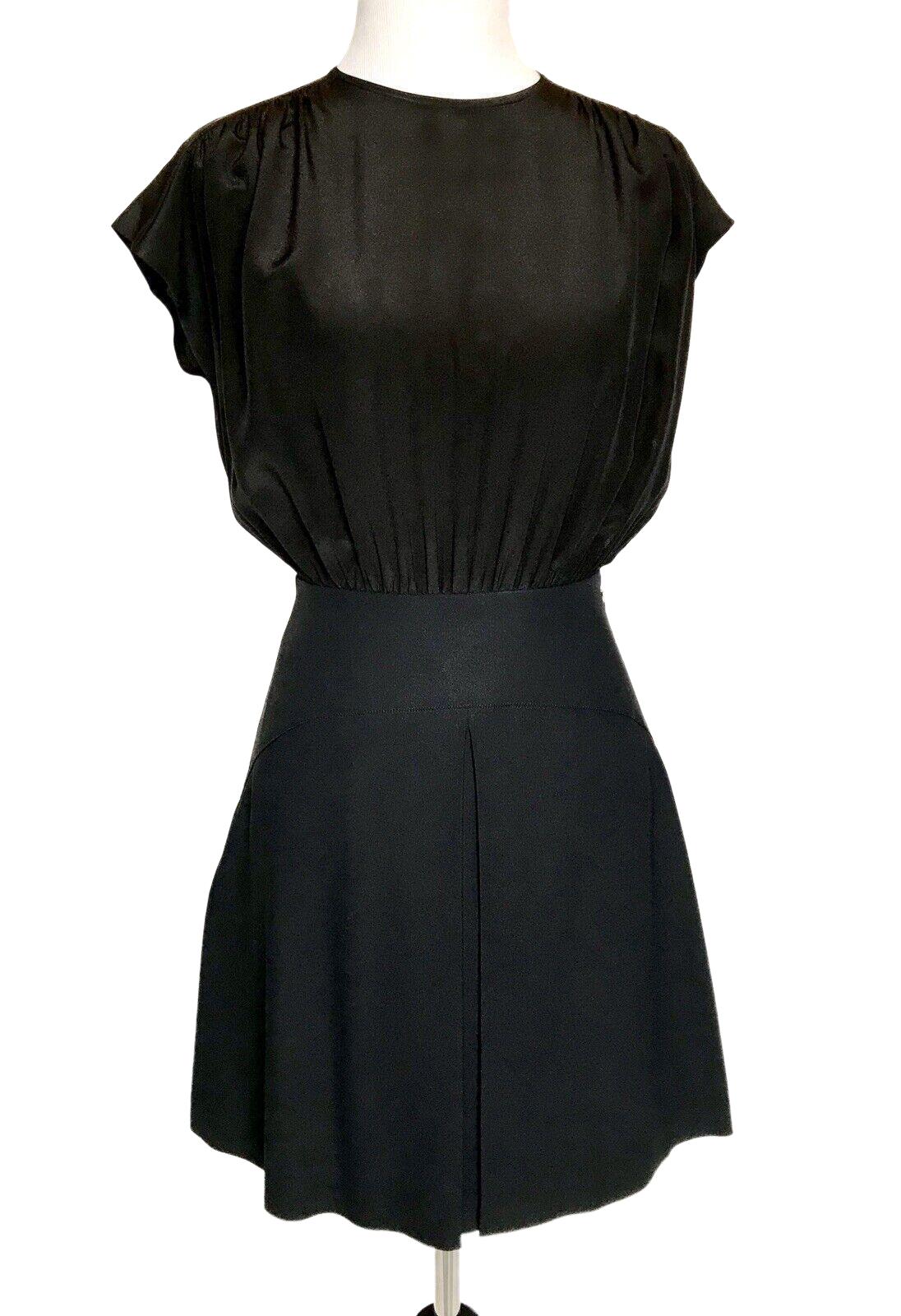 Miu Miu Black Silk Top Black Dress NWT Size IT 38 US 2 NEW Price $843