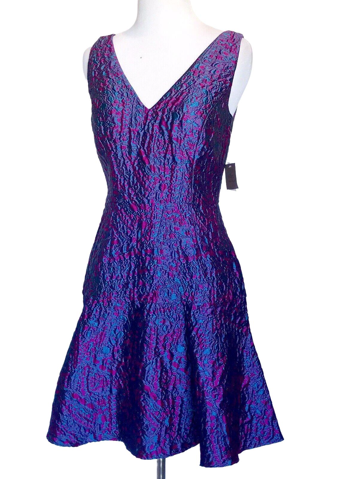 Aidan mattox Jaquard Cocktail Dress Purple Size 2 Retails $195 Price $$73