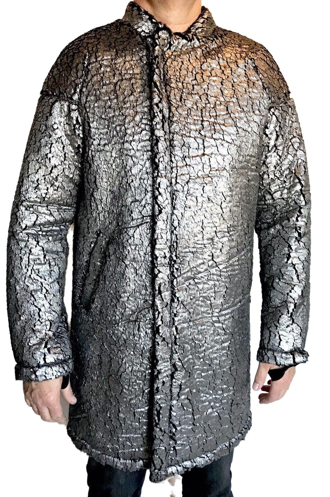 Helmet Lang Silver Foil Faux Fur Sherpa Coat. Retail $1,125 Price $575 NWT M/L