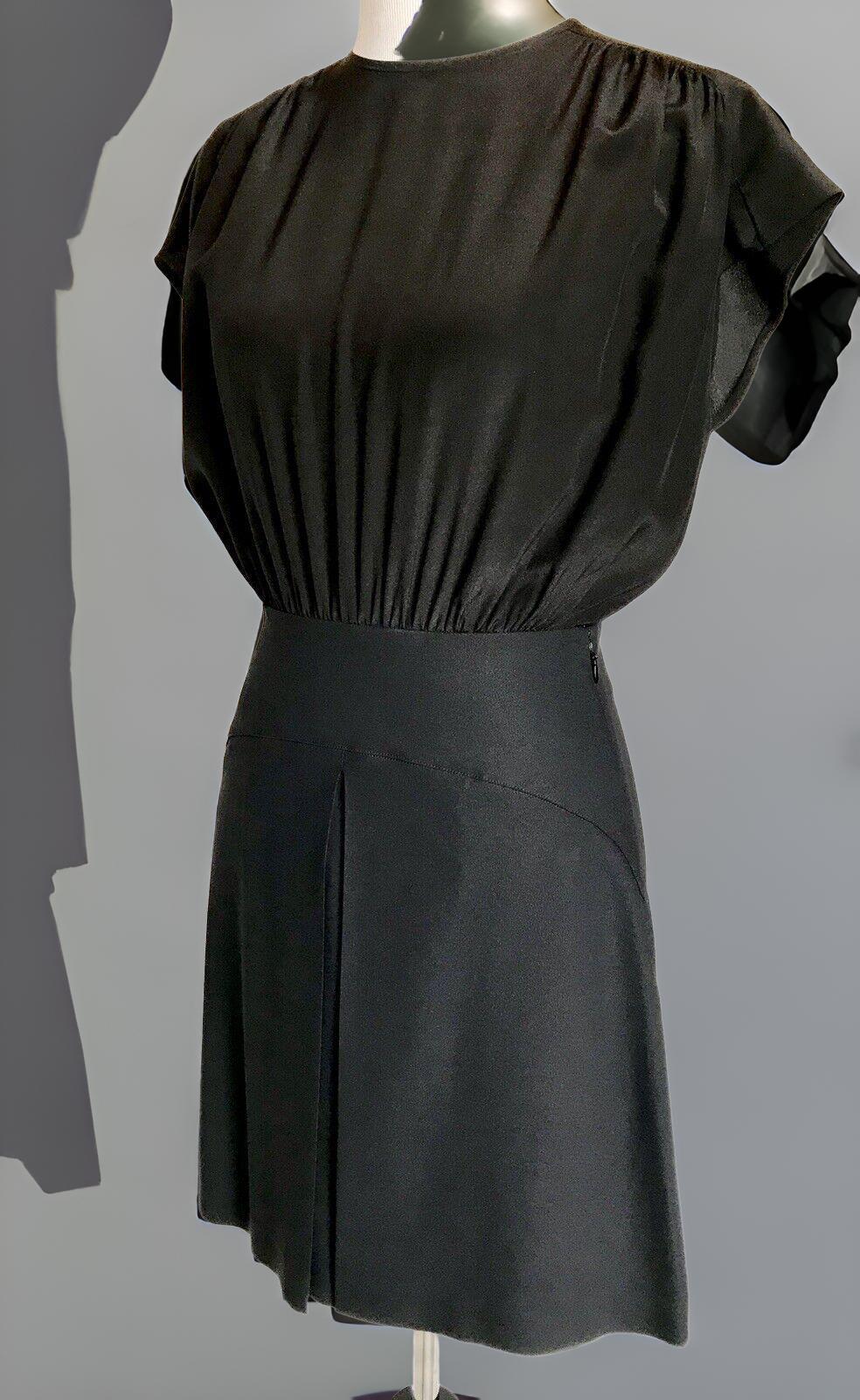 Miu Miu Black Silk Top Black Dress NWT Size IT 38 US 2 NEW Price $843