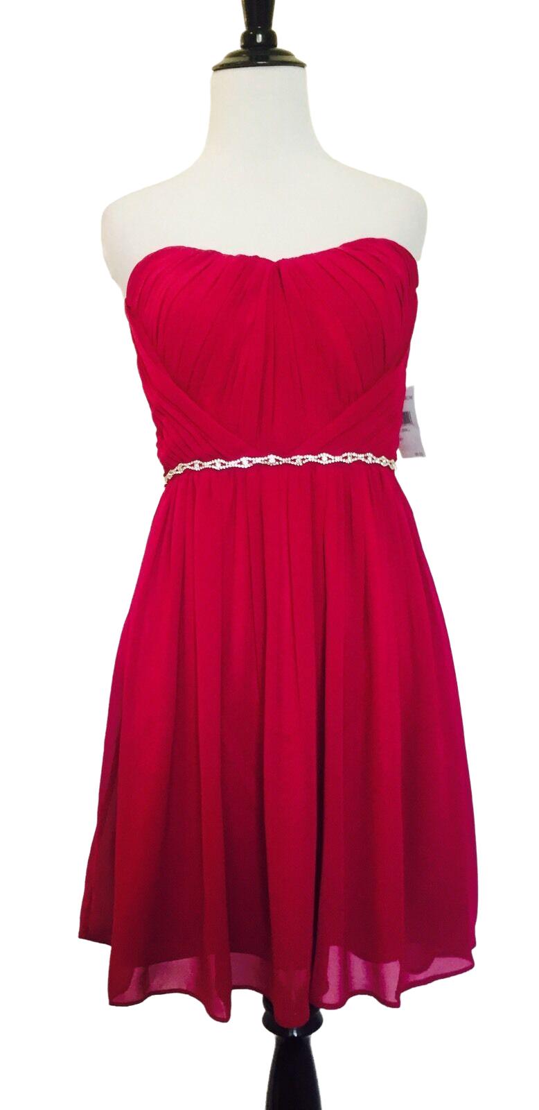 A.Drea Pink Prom Formal Diamante Strapless Dress. NWT Retail $98 Price 38