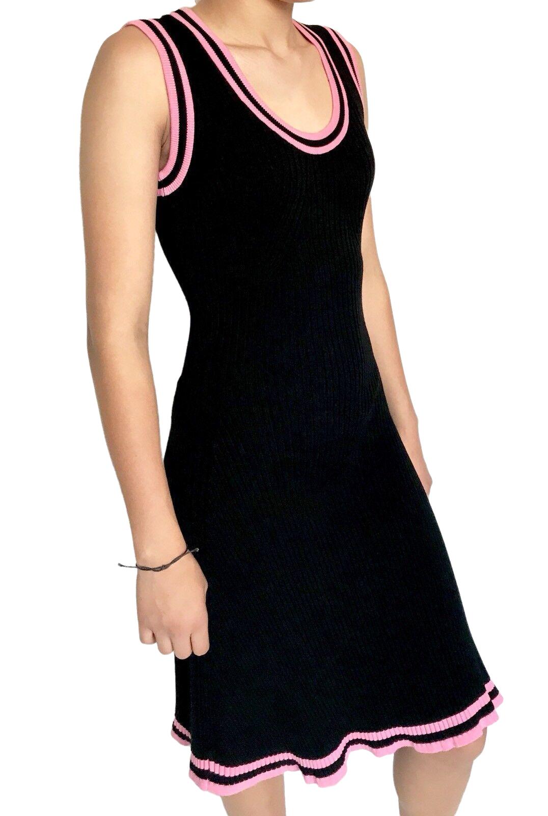 Dsquared Black & Pink Knit Scoop Neck Dress. Retails $815. NWT Price $395