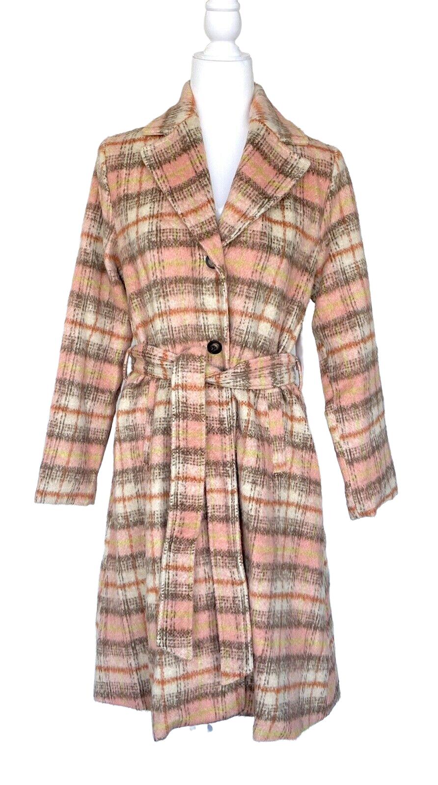 Aura Apricot plaid coat. XS/S price $78