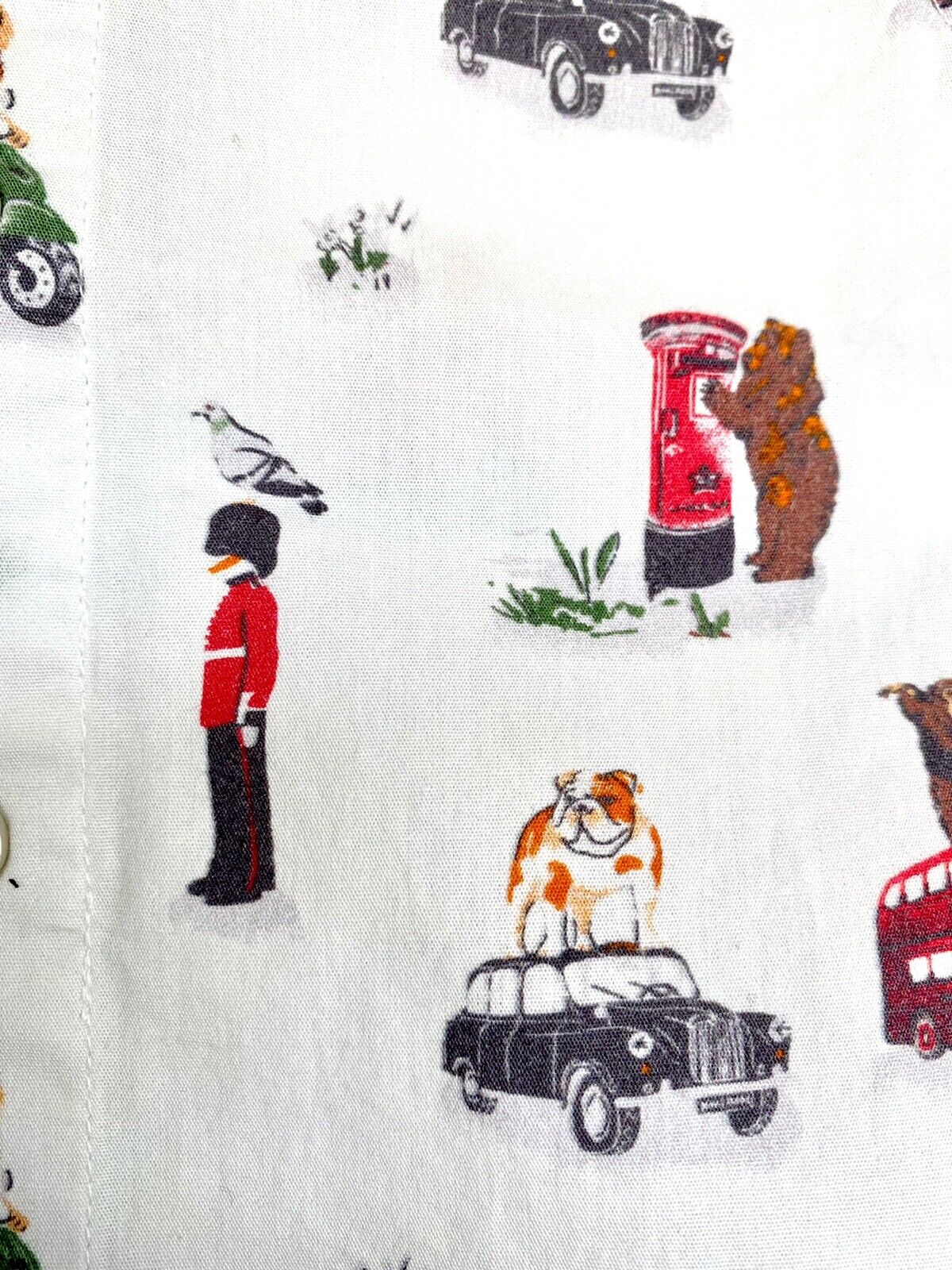 Monsoon London Bus SS White Shirt 12-18 M  Price $35