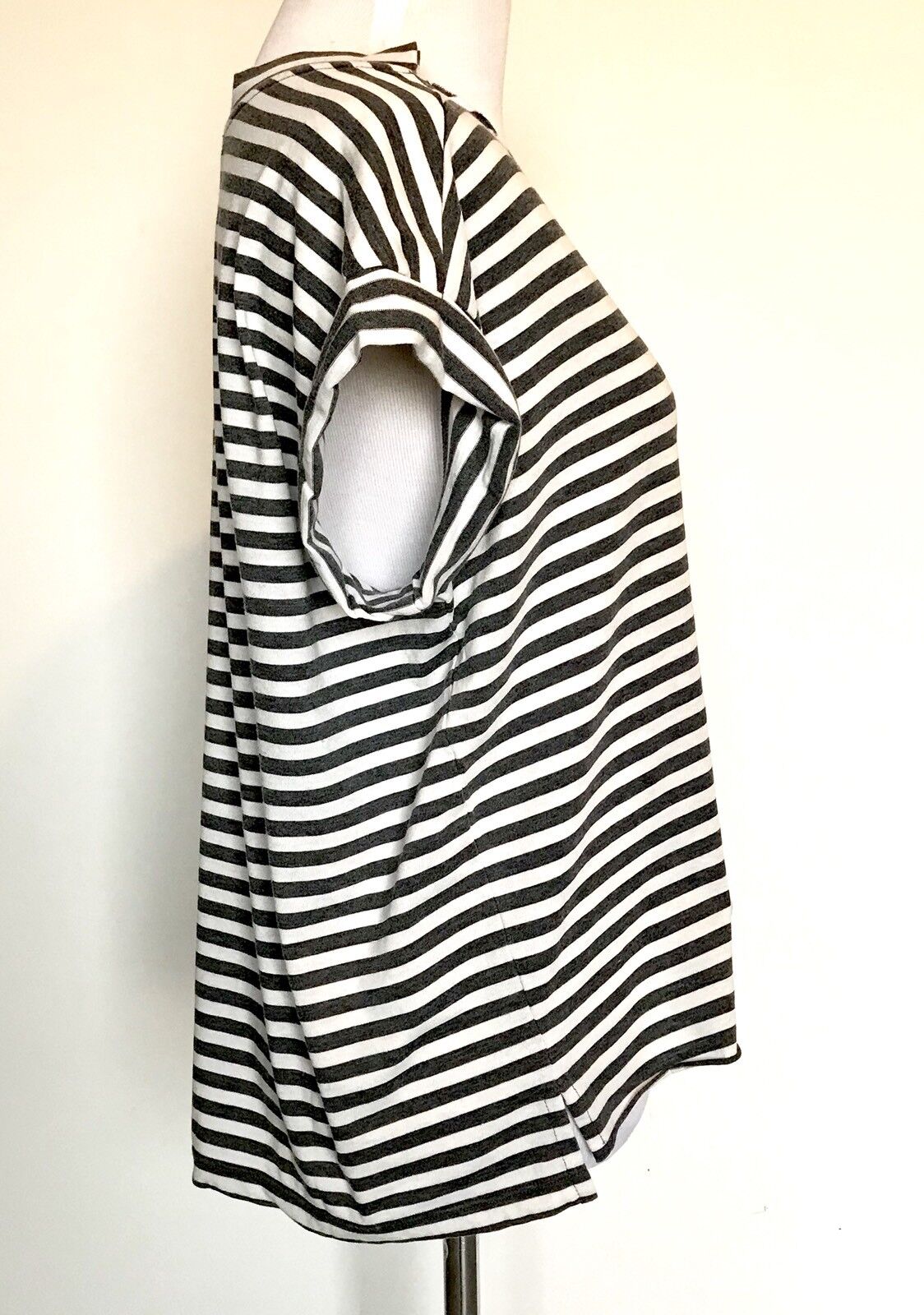 AllSaints Pina Stripe Slouch Top NWT Retail $65 Price $55 Size XS Black/ Chalk