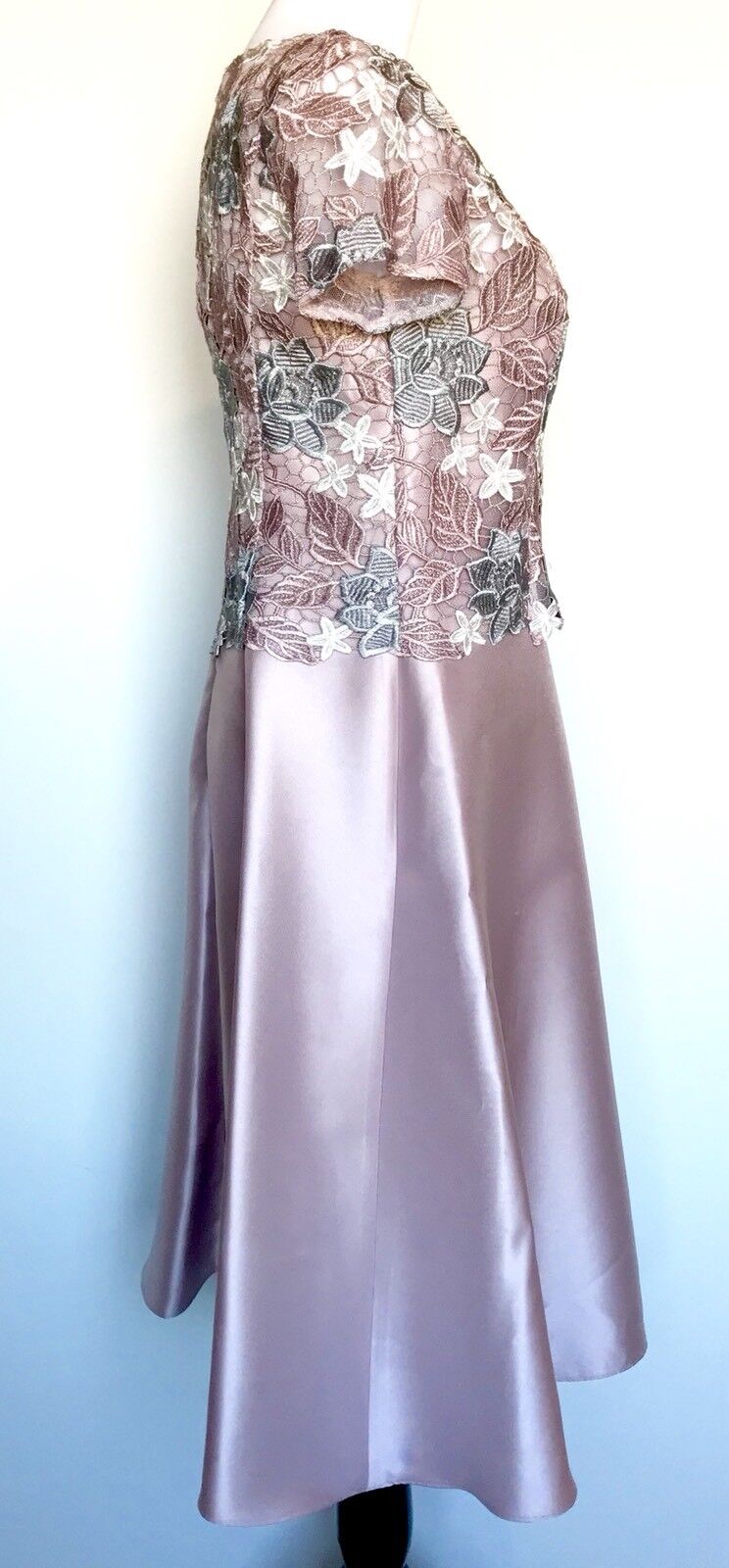 Adrianna Papell Pale Lilac Lace Body Formal Dress Size 8 Retail $229  Price $139