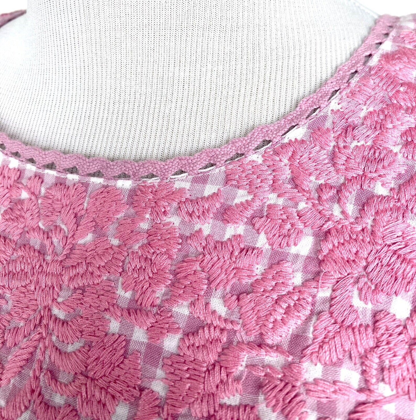 J Marie embroidered Genevieve MIDI Dress size XS Retail $140 Price $75 Gingham