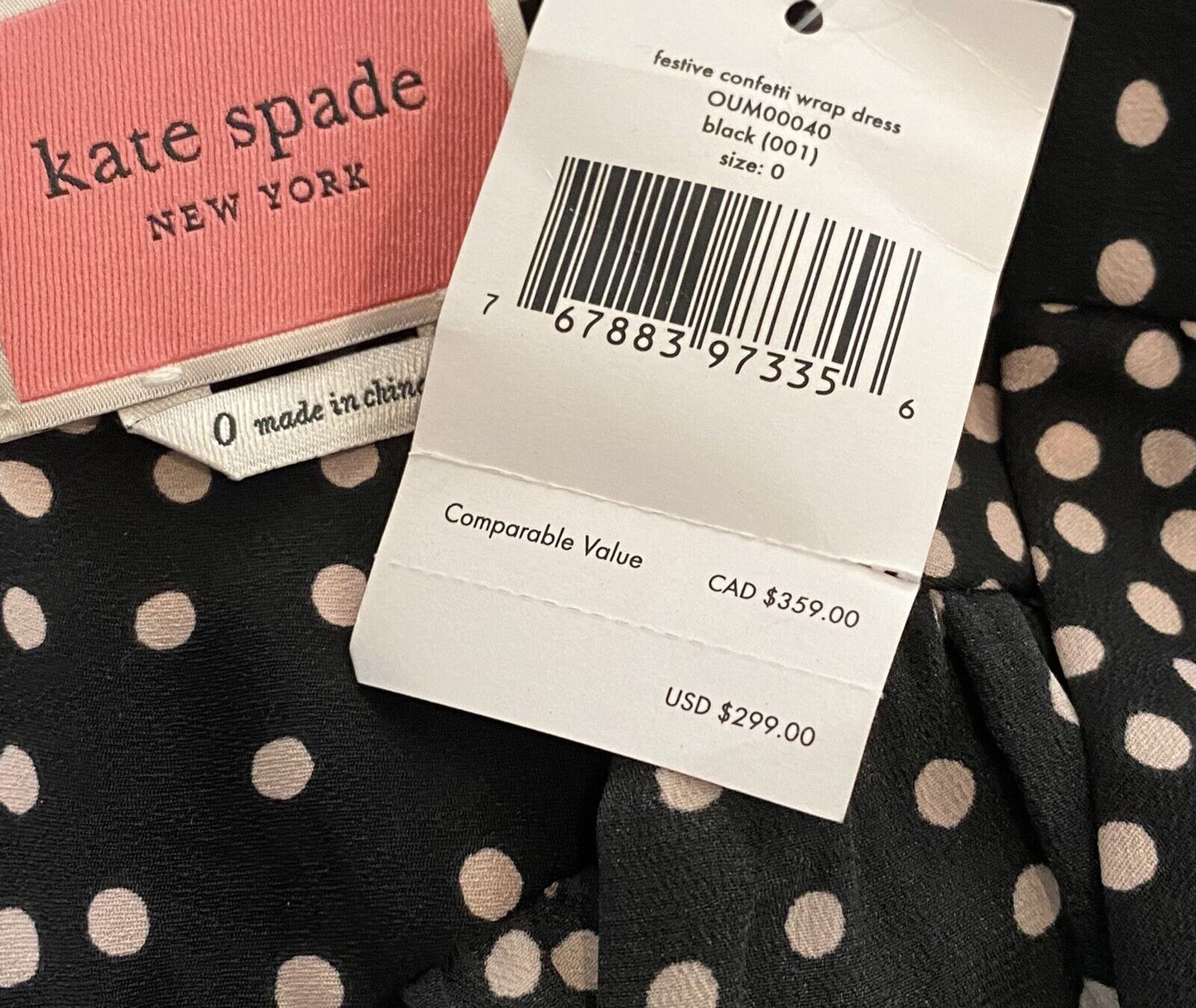 Kate Spade Festive Confetti Wrap Dress. NWT Retail $299 Price $198 Size 0