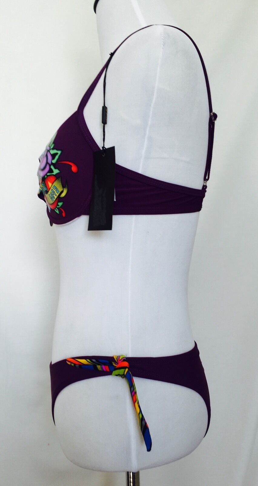 Envya Purple Bikini.Rose Heart Picture NWT Size S. PRICE $28