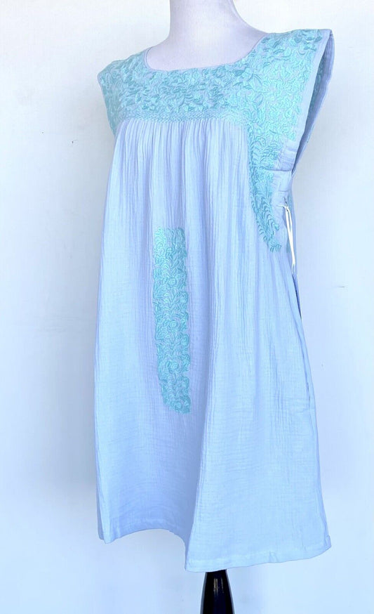 J Marie embroidered Stevie Dress size S Retail $114 Price $65 Cotton blue