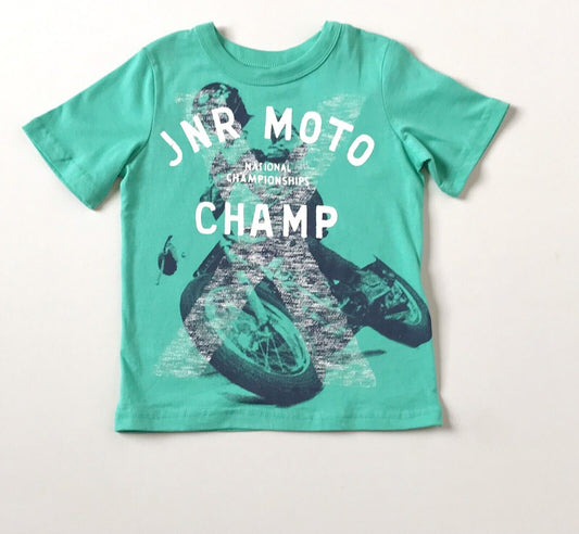 Joe Fresh Green Motorcycle Tee NWT Price $8 Age 4 New