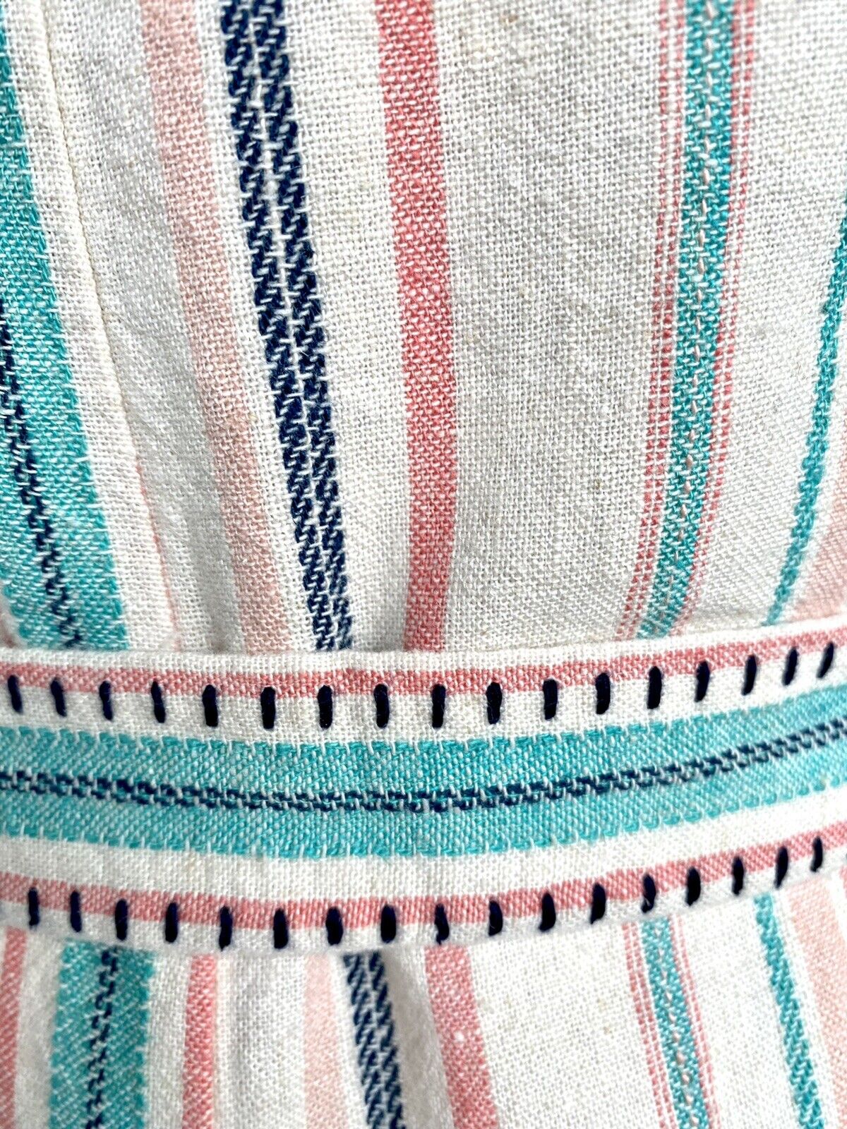 Splendid La Paz Twill Stripe Romper Retail $148 Price $59 NWT XS Linen Mix
