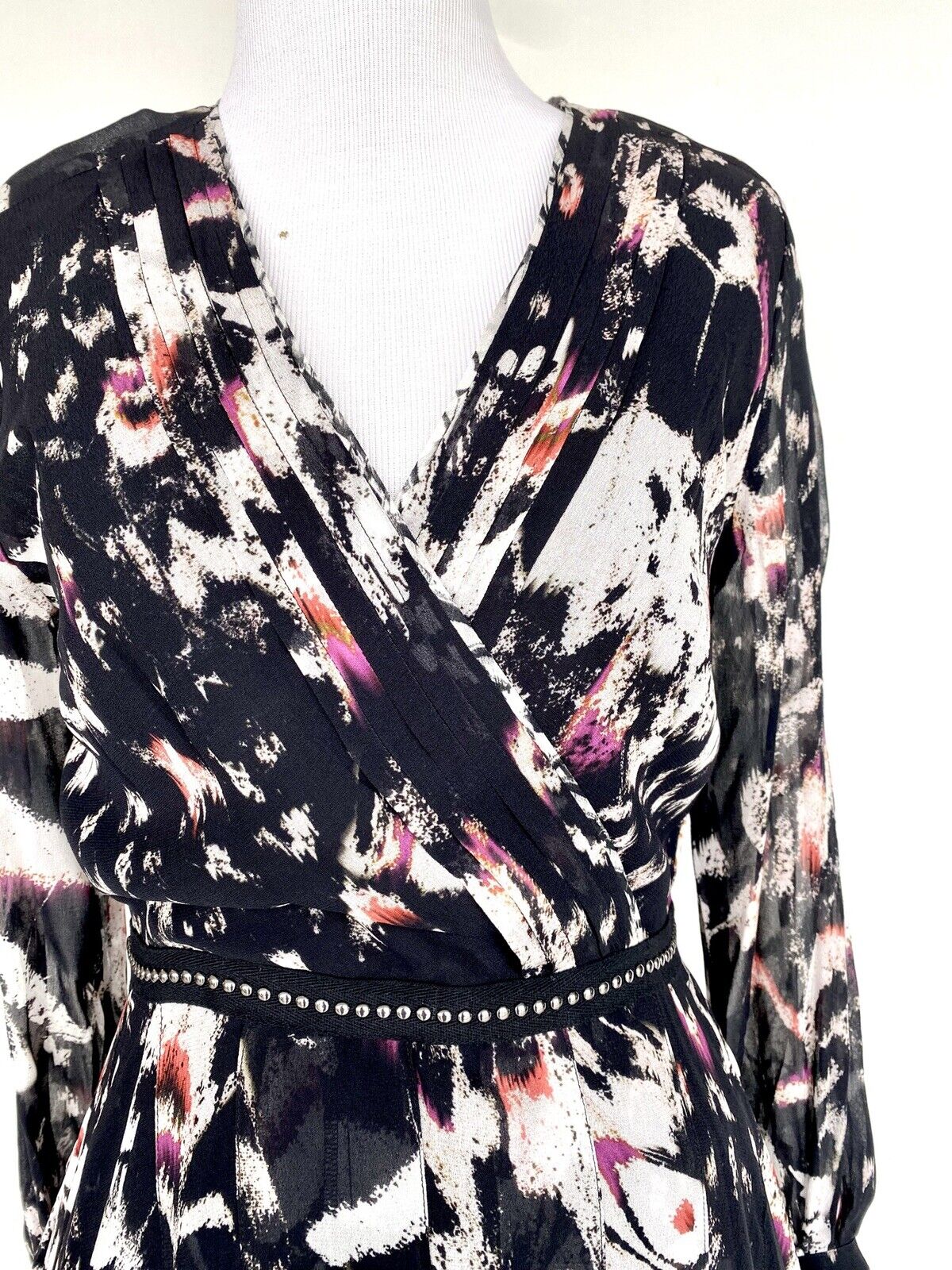 Allsaints Lizia Wing Chiffon Dress NWT Size 2 Retail $398 Price $165